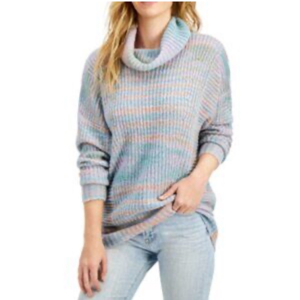 Ladies Freshman Brand Rainbow Turtleneck Sweater Size Medium‎